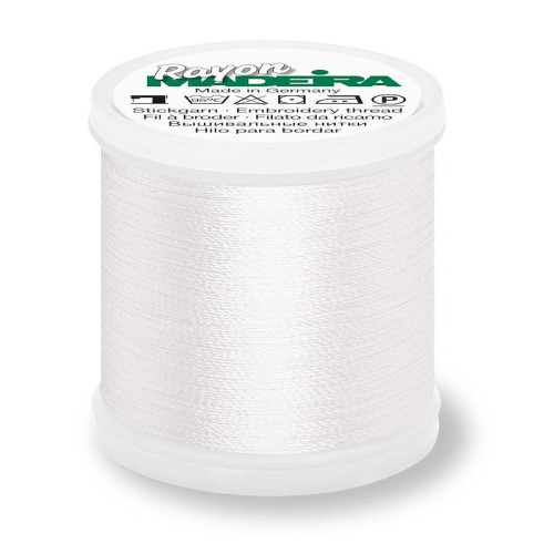 Madeira Rayon 40 machine embroidery thread 1000m spools 1001 white